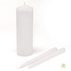 Basic Unity Candle and Taper Set - White